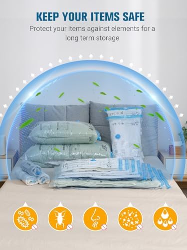 Vacuum Storage Bags with Electric Air Pump, New Air Valve Combo 15 Pack Space Saver Bag, Vacuum Sealer Bags for Clothes, Blanket, Duvets, Pillows, Comforters, Travel, Two Compressing Ways - Image 8