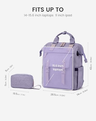 LOVEVOOK Laptop Backpack for Women, 15.6 Inch Teacher Nurse Bag Work Travel Computer Backpacks Purse, College Bookbag for School, Water Resistant Daypack, 15.6 inch - Image 7