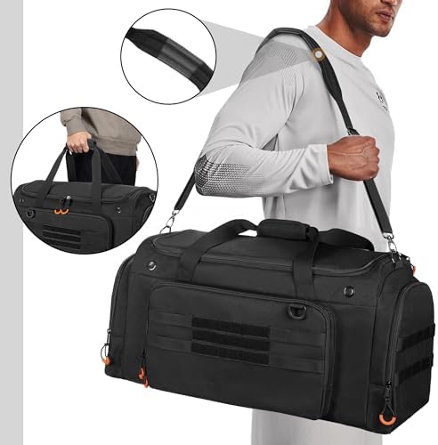 DSLEAF Tactical Sneaker Duffle Bag for 4 Pairs of Shoes, Sneaker Travel Bag with 3 Adjustable Dividers with Multiple Pockets, Detachable Shoulder and TSA Carry-on Approved Size - Image 5