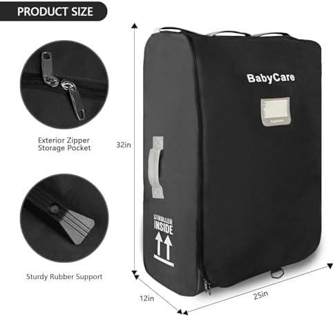 Stroller Travel Bag Compatible with UPPAbaby Vista, Vista V2, Cruz V2,Uppa-baby Bag With Wheels,Dual Handles,Luggage Tag for Airplane Flight Travel - Image 3