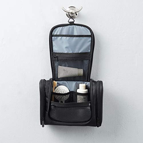 Amazon Basics Hanging, Travel Toiletry Bag Organizer, Shower Dopp Kit, Black - Image 9