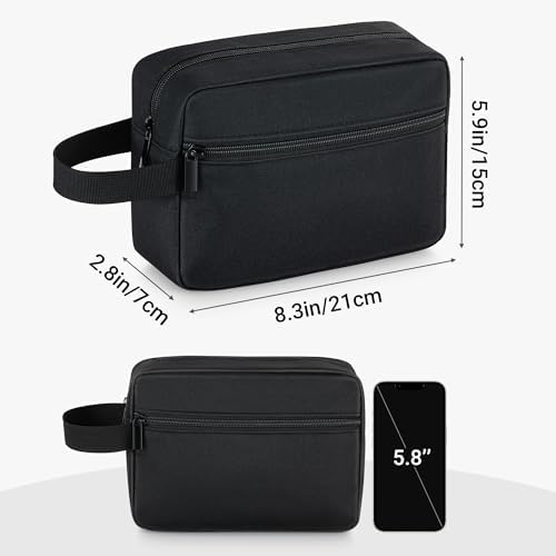 Elviros Travel Toiletry Bag for Women and Men, Lightweight Makeup Bag Hanging Dopp Kit with Shaving Compartment Cosmetic Organizer Small Tool Bag Travel Essentials, Black - Image 4