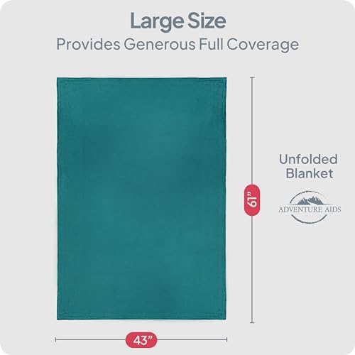 Travel Blanket & Pillow Set of 2- Super Soft 2-in-1 Compact Blanket with Hand & Feet Pouches, Converts into Plush Pillow, Large Size for Airplanes, Travel Essentials, Luggage Sleeve & Clip (Teal/Red) - Image 8