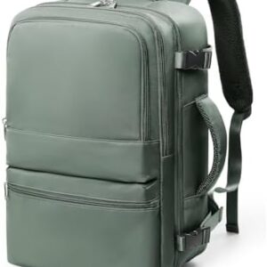 coofay Travel Backpack for Women Men Carry on Backpack for Travel Backpack Carry on Flight Approved Personal Item Travel Bag Carry on Luggage Mochila de Viaje Green