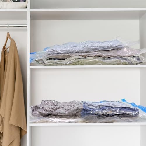 10 Pack Jumbo Vacuum Storage Bags with Hand Pump, 80% Storage Space Saving, Sturdy Leak-Free Space Saver Vacuum Seal Bags for Clothing, Vacuum Compression Bags for Travel Lugggage Blankets Comforters - Image 5