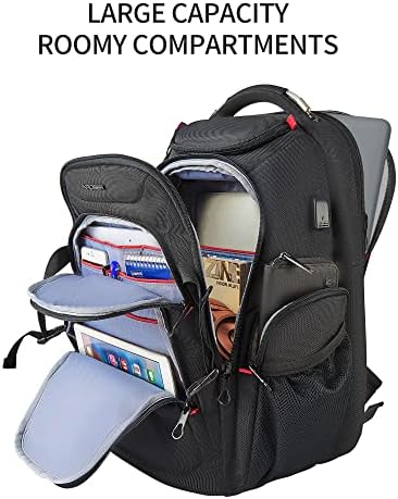KROSER Travel Laptop Backpack 17.3 Inch XL Computer Backpack with Hard Shell Saferoom RFID Pockets Water-Repellent Business College Daypack Stylish Bag for Men/Women-Black - Image 5