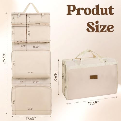 CINPIUK 8-in-1 Packing Cubes for Travel, Suitcase Organzier Bags with Handle for Luggage, Road Trip Travel Accessories with 8 Pockets, Space Saving Luggage Bags - Image 5