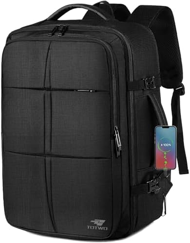 Extra Large Travel Backpack, 55L Carry On Backpack Flight Approved with USB Charging Port, Expandable Waterproof Business Luggage Casual Bag Fits 18.4 Inch Laptops, Travel Gifts for Men Women