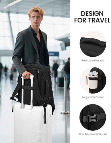 LOVEVOOK Travel Backpack for Women Men with Garment Bag, 40L Carry on Backpack as TSA Personal Item Flight Approved, Luggage Daypack Fits 17.3" Laptop, Overnight Business Weekender Travel Essential - Image 5