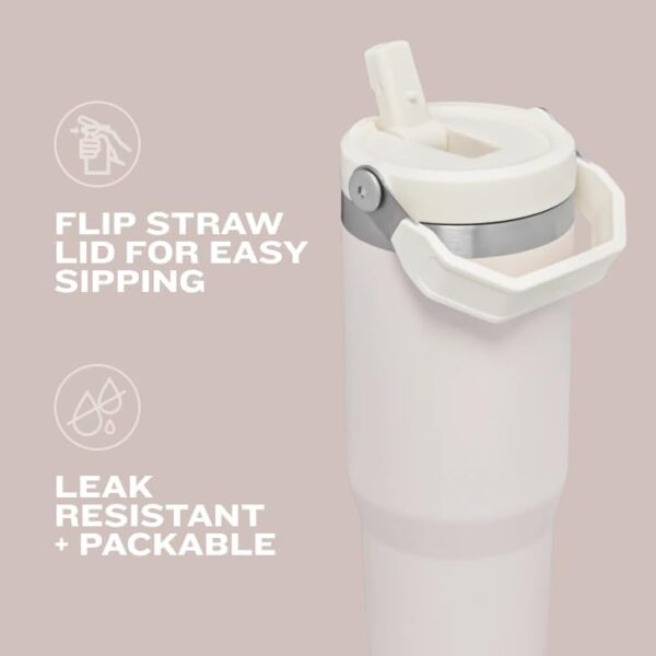 Stanley IceFlow Stainless Steel Tumbler - Vacuum Insulated Water Bottle for Home, Office or Car Reusable Cup with Straw Leak Resistant Flip Cold for 12 Hours or Iced for 2 Days, Black 2.0, 30oz - Image 6