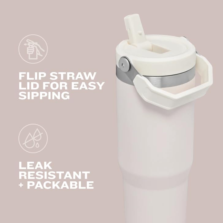 Stanley IceFlow Stainless Steel Tumbler - Vacuum Insulated Water Bottle for Home, Office or Car Reusable Cup with Straw Leak Resistant Flip Cold for 12 Hours or Iced for 2 Days, Black 2.0, 30oz - Image 6