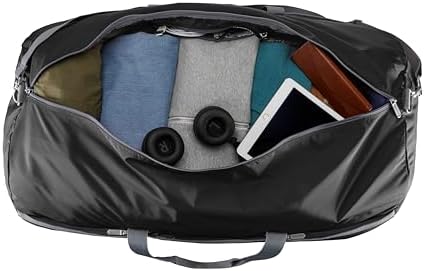 Amazon Basics 32" Extra Large Foldable Duffle Bag for Travel & Storage, with Exterior/Interior Zippered Pockets, Lightweight/Durable Nylon Material, 50-LBS Capacity, 9254 Cubic Inch (150L), Black - Image 4
