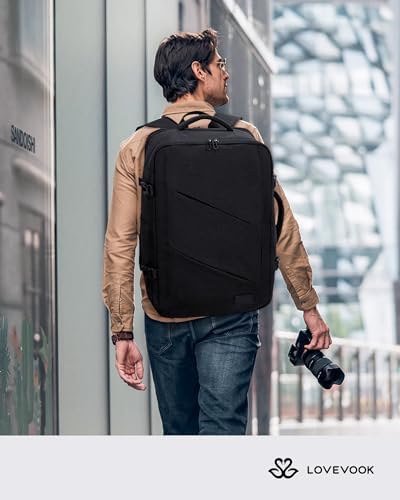 LOVEVOOK Carry on Travel Backpack, Large 50L for Men & Women Flight Approved with USB Charging Port&3 Packing Cubes, Large Suitcase Water Resistant Luggage Daypack Business Weekender Bag, Black - Image 7