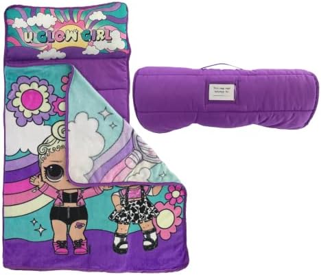 LOL Surprise! 24"(W) X 45"(L) Soft Toddler Nap Mat with Pillow and Blanket Perfect for Preschool, Daycare, and Travel (100% Official Licensed Product)
