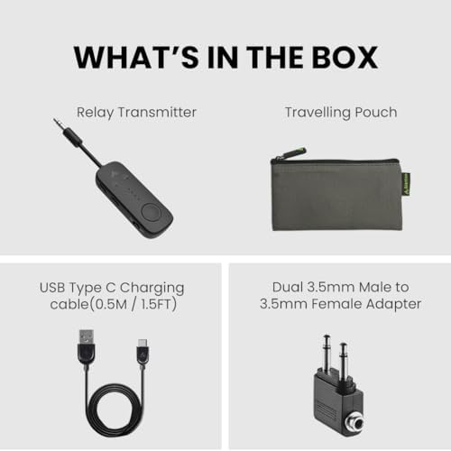 Avantree Relay - Airplane Bluetooth 5.3 Adapter with Qualcomm aptX Adaptive, Supports 2 AirPods or Headphones, 20Hr Playtime, 3.5mm AUX Wireless Audio Transmitter for Travel Flight, Airline, Gym, TV - Image 7