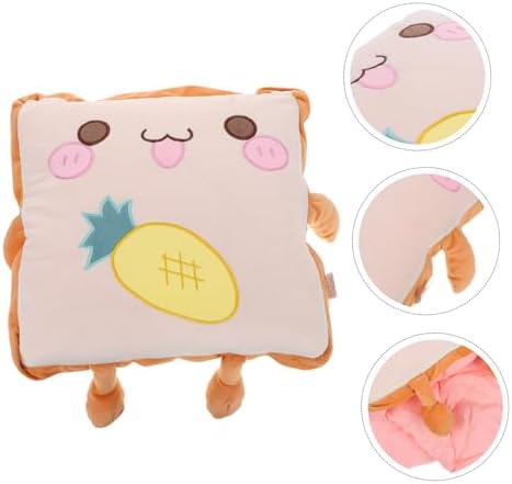 Bread Plush Pillow Blanket Dual Sided Design for Comfort Cute Food Plushies for Cars Offices and Home Use Thickened Versatile Cushion Blanket - Image 7