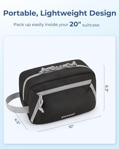 BAGSMART Travel Toiletry Bag for Men and Women, Water-resistant Small Hygiene Organizer for Bathroom Shower, Black - Image 6