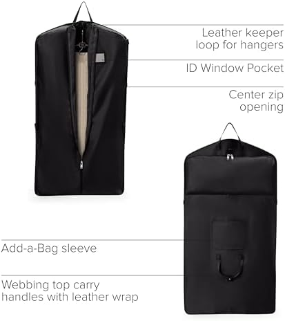 TUMI - Travel Accessory Garment Bag - Foldable Garment & Suit Carrier with Add-A-Bag Sleeve - For 2 Garmets - Black - Image 3