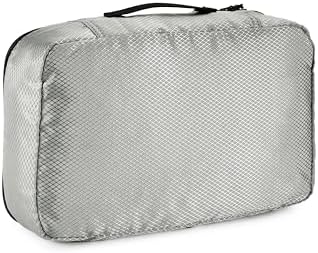 Amazon Basics Small Packing Cubes for Travel, Packing Organizers, 4-Piece-Set With Double Zipper Pulls and Mesh Top Panel, 100% Durable Polyester, Gray, 11"L x 6.8"W x 3"H - Image 4