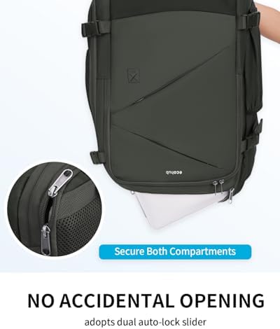 ECOHUB Carry On Travel Backpack, Expandable Airlines Personal Item Bag 18x14x8, Water Resistant 17 inch Laptop Backpack Flight Approved, 12 Pockets 30L Work Backpacks with Wet Pocket & Cable Slot - Image 5