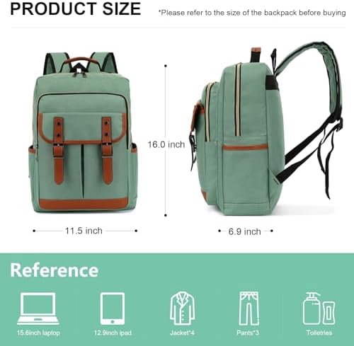 Vintage Laptop Backpack for Travel, College, Fashion Casual Teacher Backpack for Women Men Fits 15.6Inch Notebook - Image 2