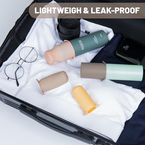 Bottle Covers for Travel, Elastic Sleeves for Leak Proofing, Travel Size Container Silicone toiletry sleeves, Leak Locks Travel Accessories for Shampoo Conditioner Wash Body Bottles (8pack) - Image 5