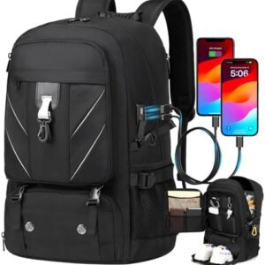 18.4 Inch Large Travel Backpack with Shoe Compartment,80L Water Resistant Anti Theft Backpacks with USB Charging Port,Carry on Flight Approved Laptop Bag Multiple Compartments,for Men Women
