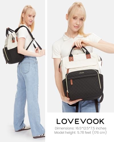 LOVEVOOK Laptop Backpack for Women, 15.6'' Waterproof Nurse Bag Teacher Work Backpack Purse for Women, Travel Computer Backpack for College Office Business Ladies - Image 5