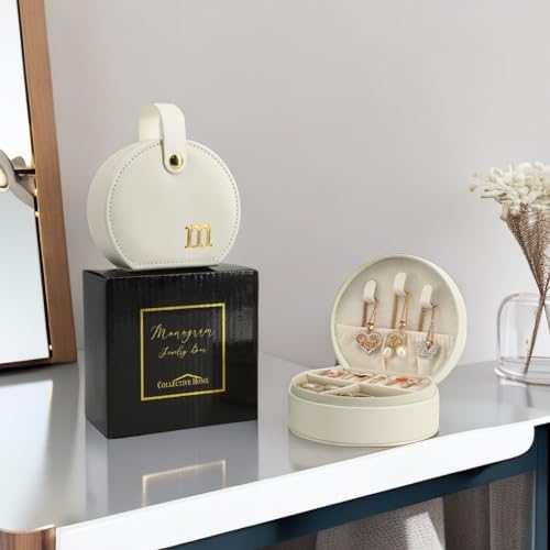 COLLECTIVE HOME - Travel Jewelry Case, Elegant Half-Moon Design with Gold Monogram, Detachable Handle, Personalized Accessory Organizer, Gift for Fashion-Forward Women and Teens (m) - Image 5