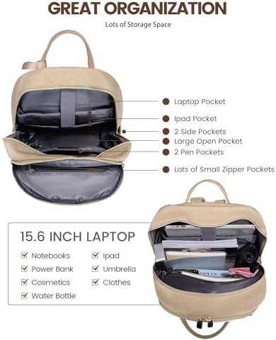 LOVEVOOK Laptop Backpack Women,Large Capacity 15.6 inch Laptop Bag Travel Backpack for Women,Computer Work College Teacher Backpacks with USB Port,Waterproof Personal Item Backpack Casual Daypack - Image 5