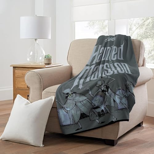 Disney Haunted Mansion Travel Blanket and Pillow Set - Bundle with Haunted Mansion Blanket, Jack Skellington Neck Pillow, Stickers, More | Disney Room Decor for Kids, Teens - Image 2
