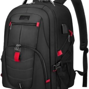 LOVEVOOK Travel Laptop Backpack Waterproof Anti Theft with Lock and USB Charging Port Large Computer Business Backpack for Men Women College (17 inch, Black)