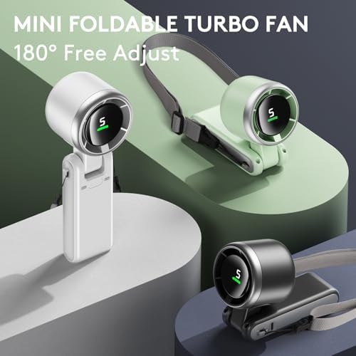 Foldable Handheld Fan, Portable High Speed Rechargeable 10000mAh Mini Turbo Fan, Digital Display, 5 Speed Adjustable Personal Small Pocket, Gifts for Women Men Travel Camp Outdoor Office - Image 9