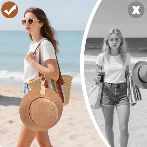 Magnetic Hat Clip for Travel on Bag, Light Khaki Silicone Hat Clip Magnet Hat Holder Hat Hook for Bag Tote Luggage, Beach Straw Hat Carry Clip, Vacation Traveling Essentials Accessory - Image 4
