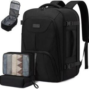 LOVEVOOK Travel Carry on Backpack for Men Women,Expandable 40L Extra Large Travel Laptop Backpack,Water Resistant Durable TSA Airline Approved Business College Carry on Bag Fit 17 Inch Computer,3 Pcs