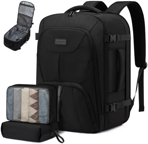 LOVEVOOK Travel Carry on Backpack for Men Women,Expandable 40L Extra Large Travel Laptop Backpack,Water Resistant Durable TSA Airline Approved Business College Carry on Bag Fit 17 Inch Computer,3 Pcs