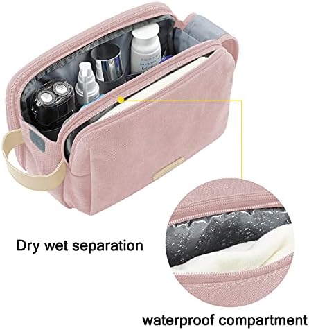 BAGSMART Toiletry Bag for Women, Cosmetic Makeup Bag Organizer, Travel Bag for Toiletries, Dopp Kit Water-resistant Shaving Bag for Accessories, Pink-Medium - Image 3