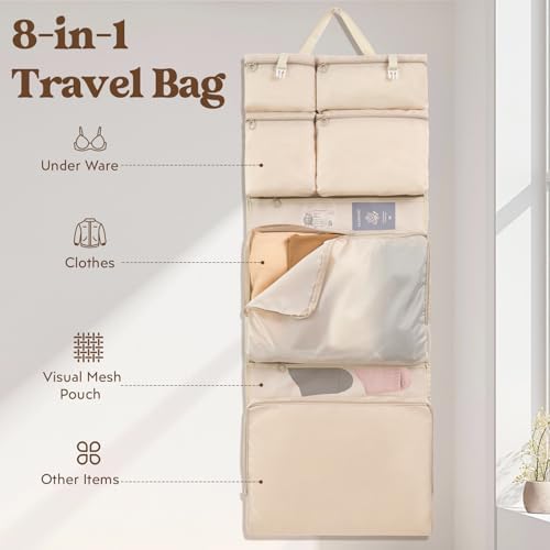 CINPIUK 8-in-1 Packing Cubes for Travel, Suitcase Organzier Bags with Handle for Luggage, Road Trip Travel Accessories with 8 Pockets, Space Saving Luggage Bags - Image 2