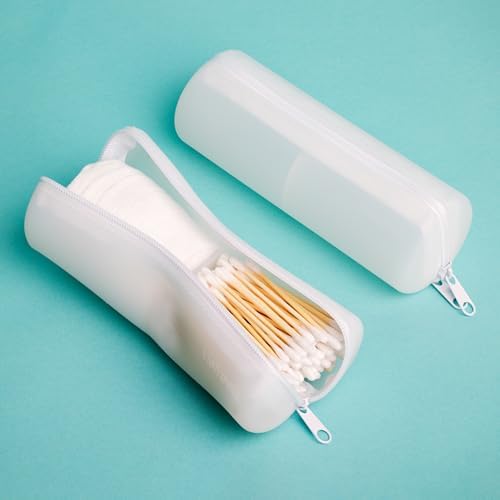 Cotton Round Swab Travel Case, 2 in 1 Portable Hair Accessories Organizer, Hair Tie and Bobby Pin Holder, Travel Qtips Case, Purse Organization, Floss Holder - Image 2