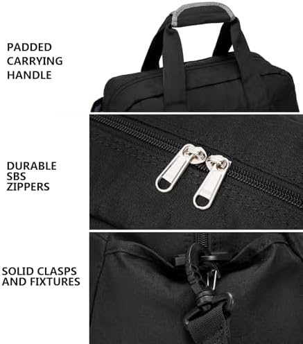 14 inch Small Gym Bag for Women & Men, Mini Duffel Bag for Travel Sports Lightweight Carry On Bag, Black - Image 5