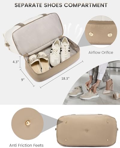 LOVEVOOK Travel Bag Weekender Bags for Women, Carry on Overnight Bag with Shoe Compartment,Duffle Bag with Laptop Pocket,Hospital Bag for Labor Delivery,Gym Tote Bag with Toiletry Bag - Image 5