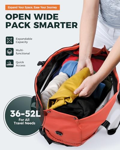 Tolaccea Gym Duffel Bag for Women, Travel Bags Foldable Sports Duffle with Shoe Compartment & Wet Pocket, Lightweight & Water-Resistant, Perfect for Workout, Weekender Overnight & Carry-On Expandable - Image 3