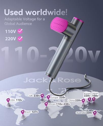 Jack & Rose Travel Steamer for Clothes,100-220V Portable Steamer,15s Heat Up,Steamer & Iron 2 In 1, Travel Size Garment Steamer,Large Ceramic Heat Panel,for Global & Europe Traveling - Image 2