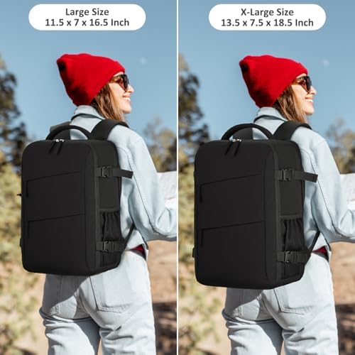 Travel Backpack for Women Men Carry on Flight Approved Lightweight 15.6 Inch Laptop Backpack Duffle College Business Work Weekender Hiking Travel Essentials Suitcase Backpack Black - Image 5