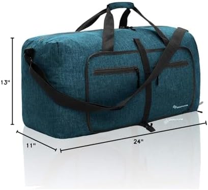 Dimayar 65L Travel Duffle Bag for Men Women - Foldable Duffel Bag with Shoes Compartment - Overnight Bags Waterproof & Tear Resistant(Green) - Image 10