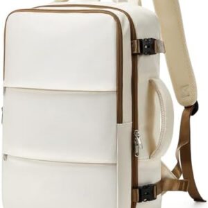 Travel Backpack For Women Men Carry on Backpack Luggage Flight Approved Personal item Travel Bag Essentials Mochila de viaje Laptop College Backpack Beige Brown