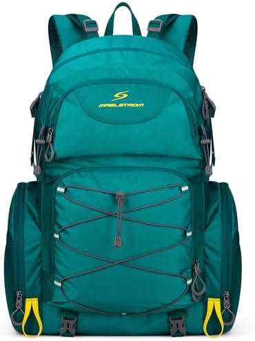 Maelstrom Hiking Backpack,40L Waterproof Camping Backpack,Men Women Packable Hiking Daypack with Rain Cover,Lightweight Travel Backpack-Green