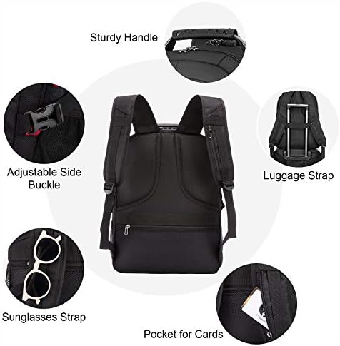LOVEVOOK Travel Laptop Backpack Waterproof Anti Theft with Lock and USB Charging Port Large Computer Business Backpack for Men Women College (17 inch, Black) - Image 5