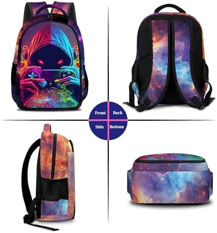 Game Backpack Set for Boys, Gaming Backpack 3 Pack, Boy Backpack Lunch Box, and Pencil Bag for Kids Teens Elementary Middle School, Large Capacity Game School Bag 17" Travel Back Pack - Image 5