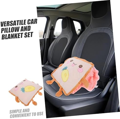 Zerodeko Plush Toast Nap Pillow and Blanket Cute Dual Sided Travel Cushion for Car Office and Home Use and Portable Soft Plush for Comfort - Image 3